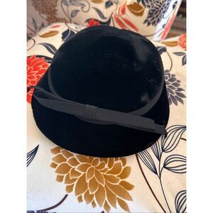 Vintage black velvet hat